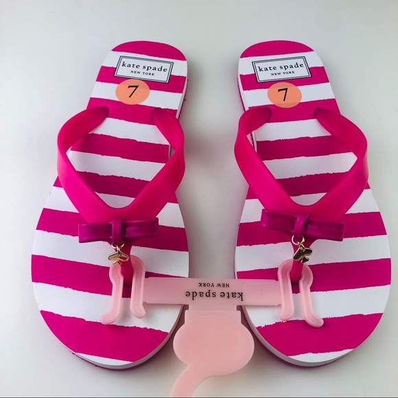 Kate Spade Pink Flip Flop Sandal Fifi Bow 5 - Picture 4 of 8